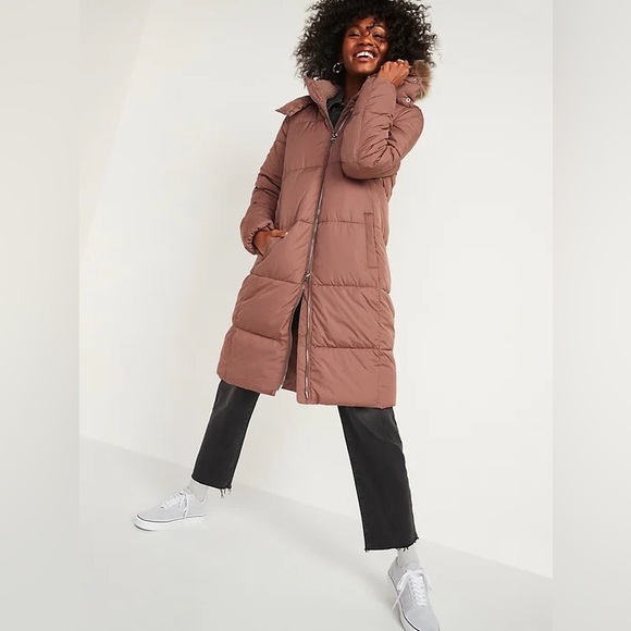 Old Navy Jackets & Blazers - Frost-Free Long Hooded Puffer Jacket for Women - Old Navy